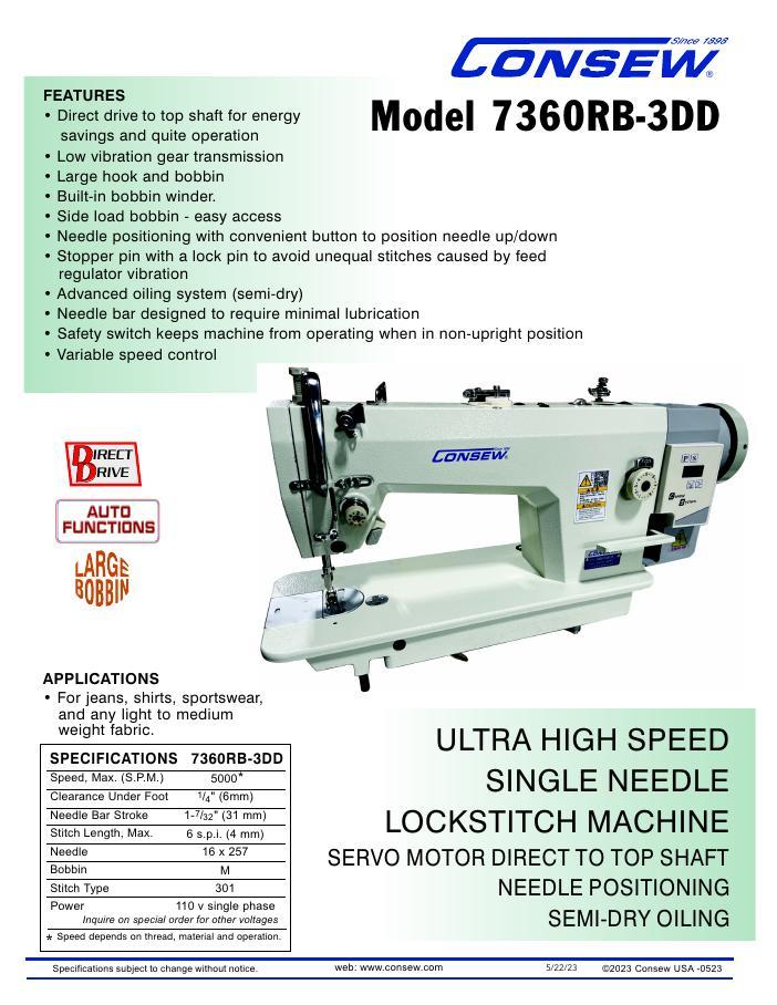 Consew 7360RB-3DD Series Brochure