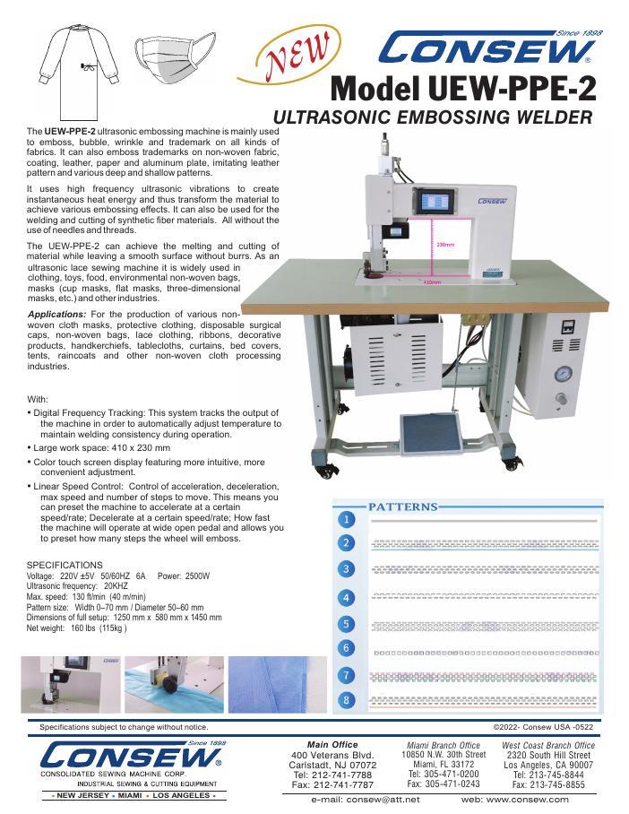 Consew USW-PPE-2 Brochure