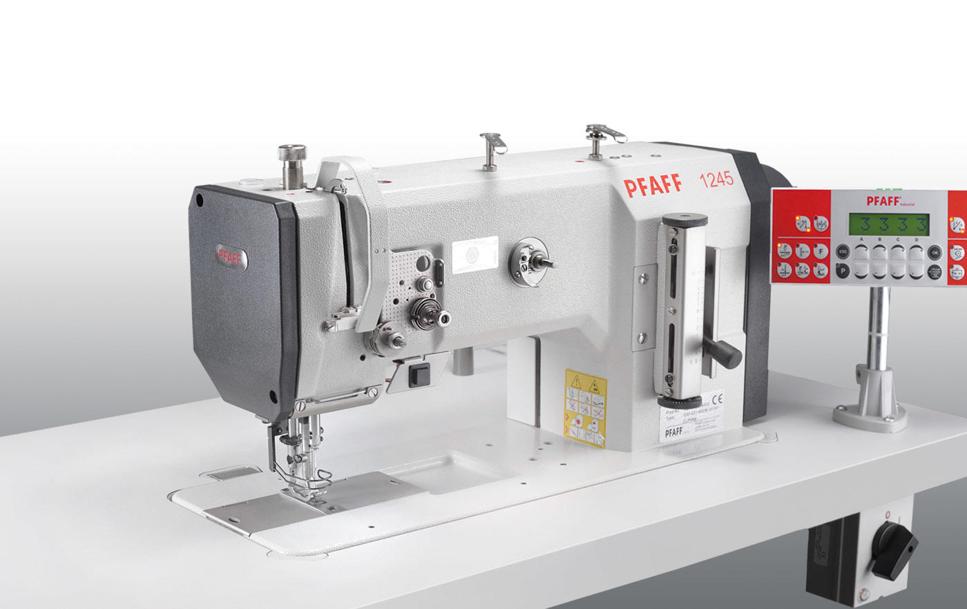 Pfaff 1245-6/01 Compound Walking Foot Upholstery Sewing Machine comes with  Table, Stand, and Servo Motor