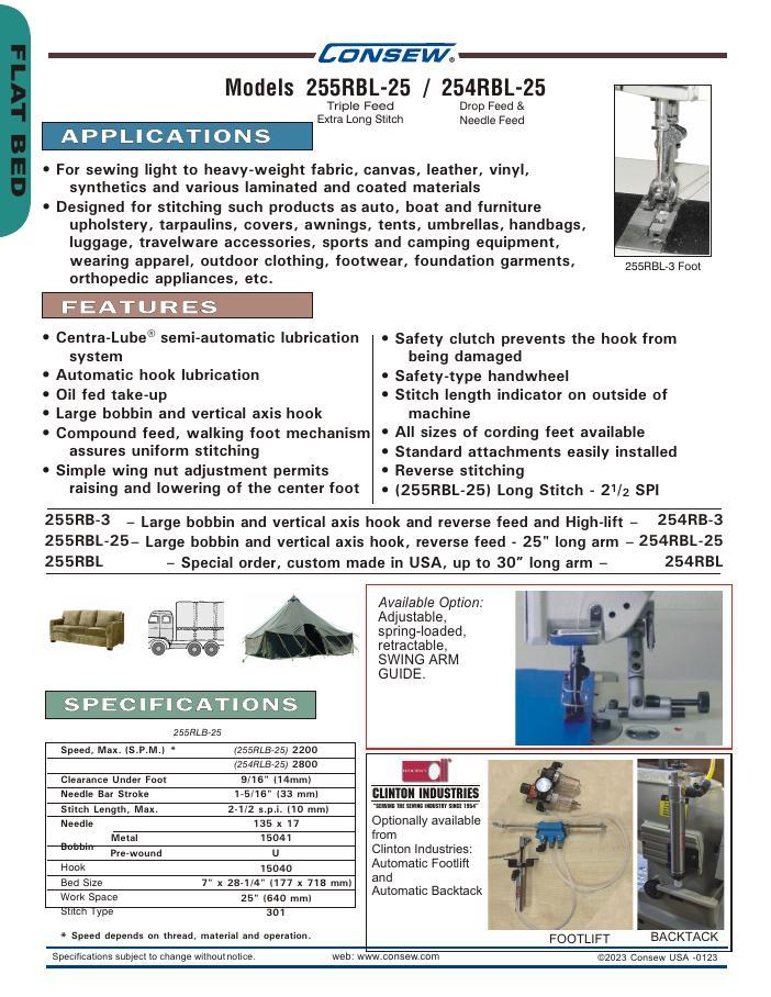 Consew 255RBL-25 Brochure