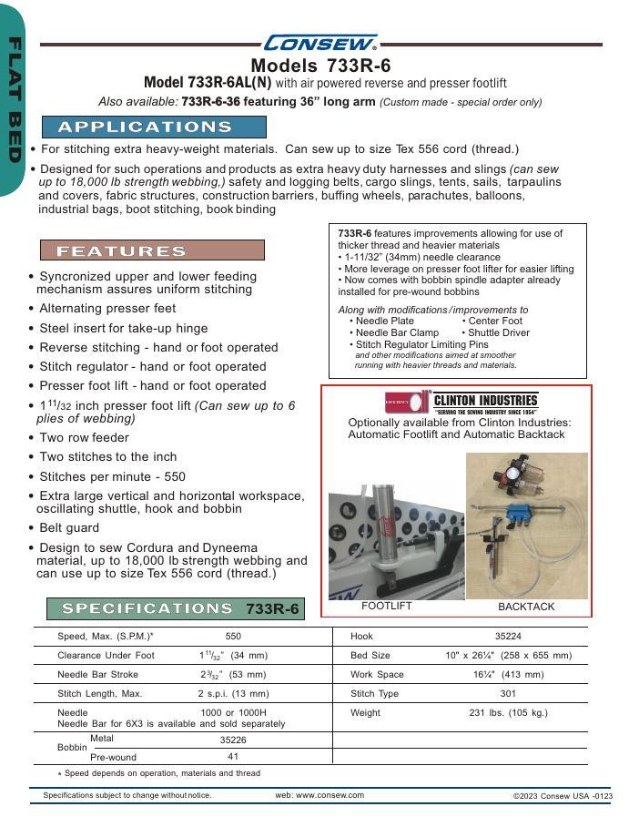 Consew 733R-6 Brochure