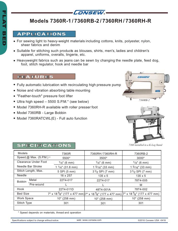 Consew 7360RB Series Brochure