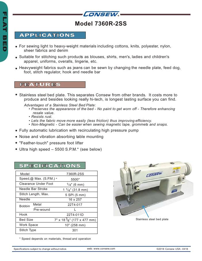 Consew 7360R-2SS Brochure