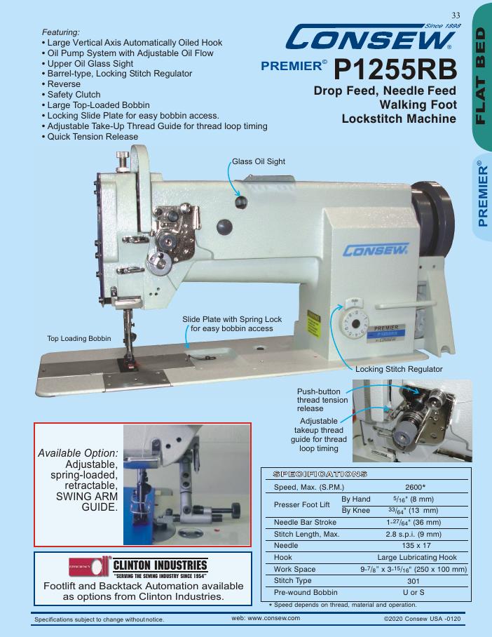 Consew P1255RB-1 Series Brochure