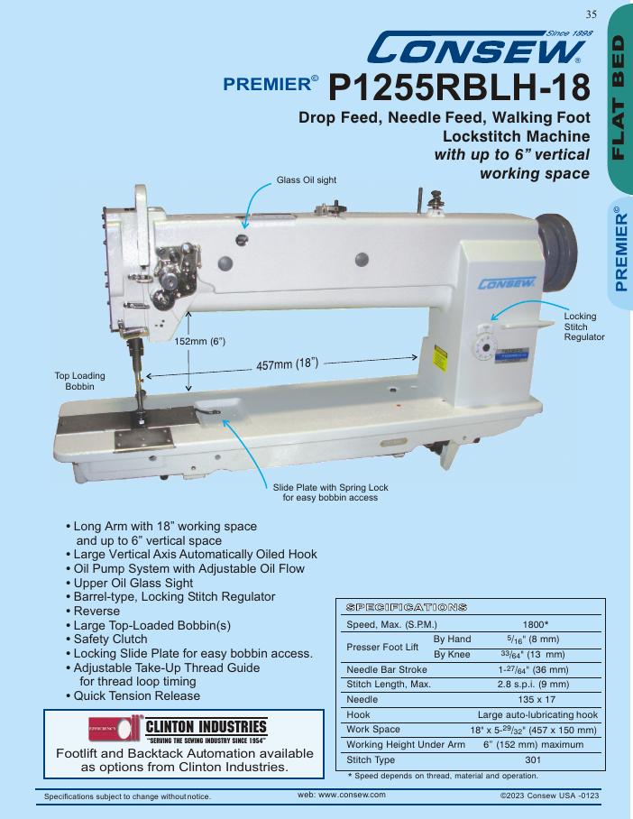 Consew P1255RBLH-18 Series Brochure