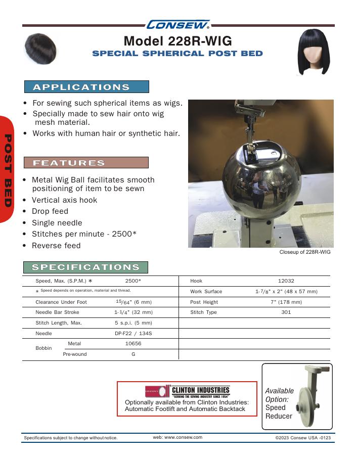 Consew 228R-WIG Brochure