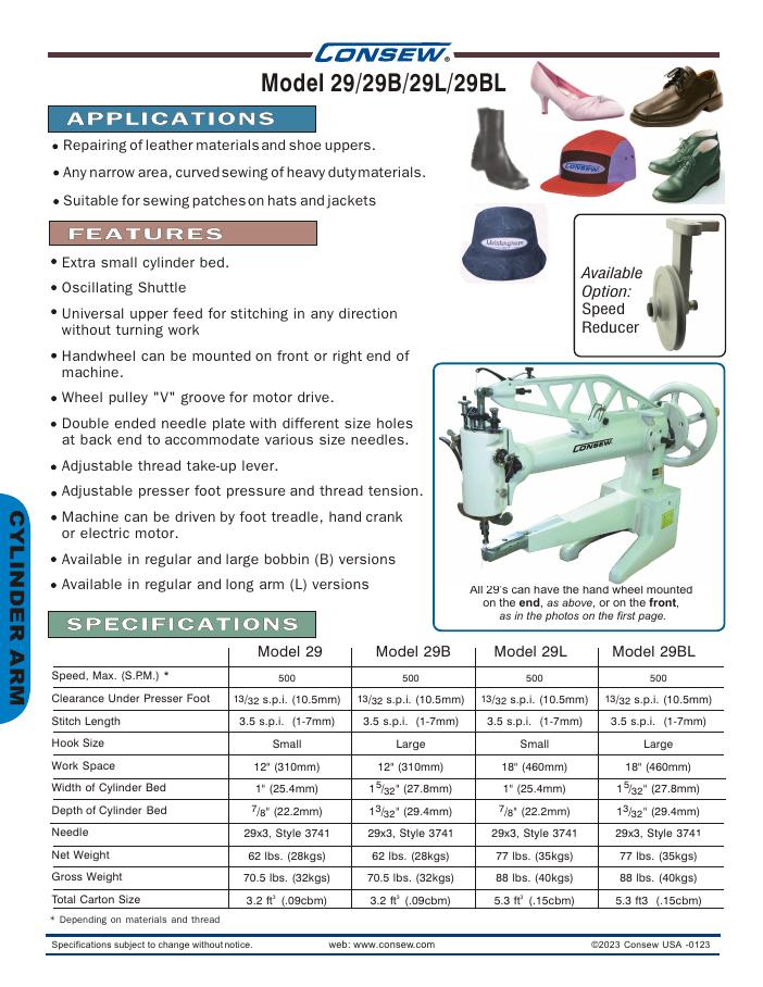 Consew 29 Series Brochure