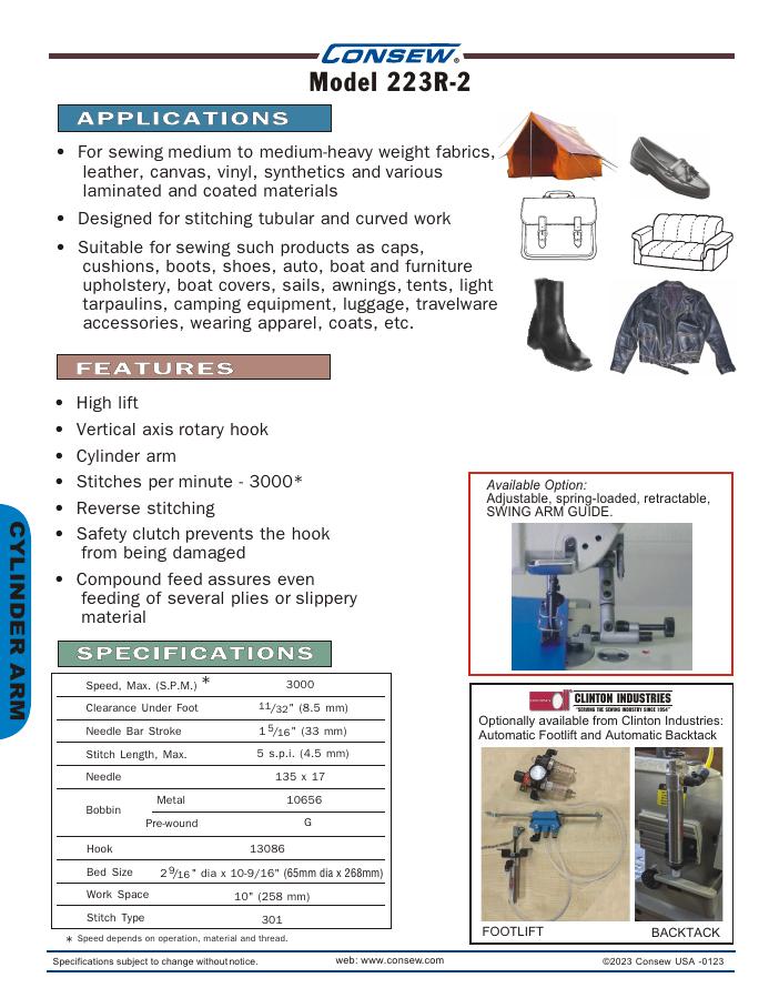 Consew 223R-2 Series Brochure