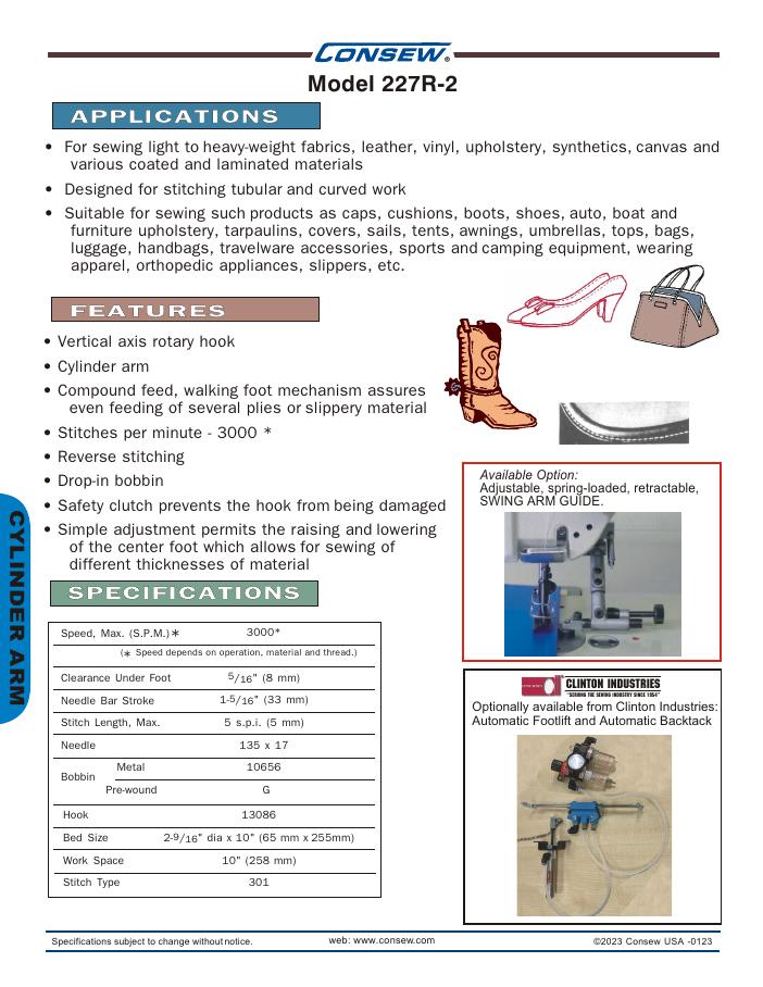 Consew 227R-2 Series Brochure