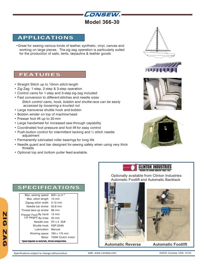 Consew 366-30 Brochure