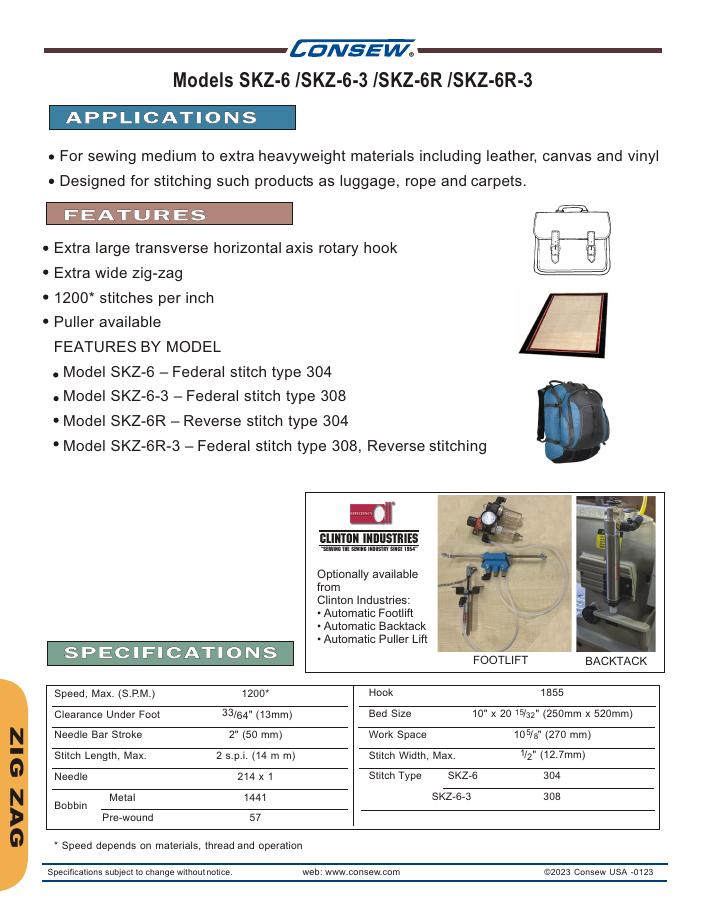 Consew SKZ Series Brochure