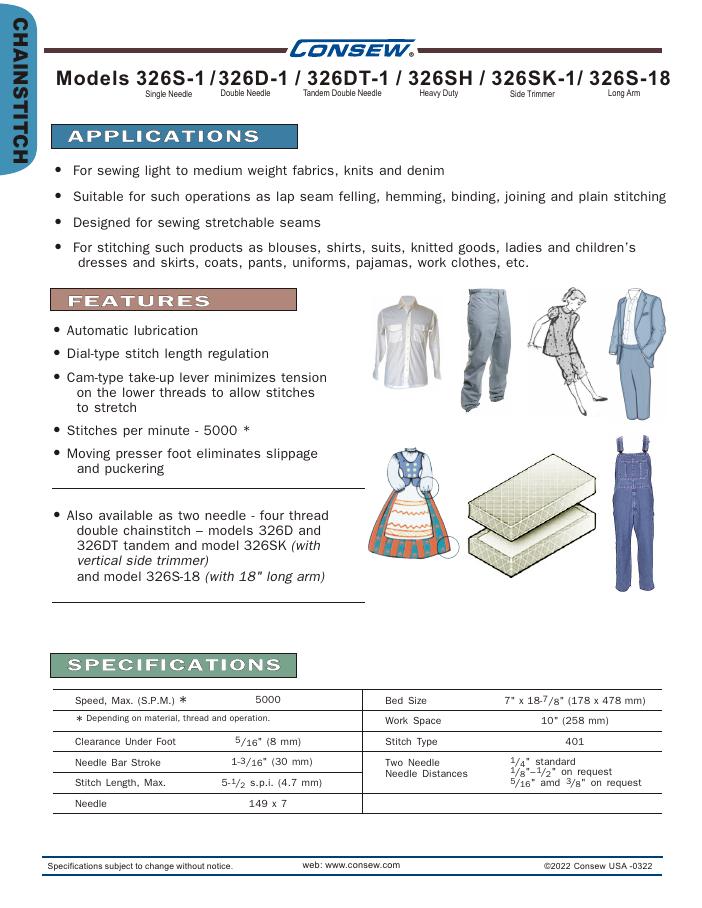 Consew 326 Series Brochure