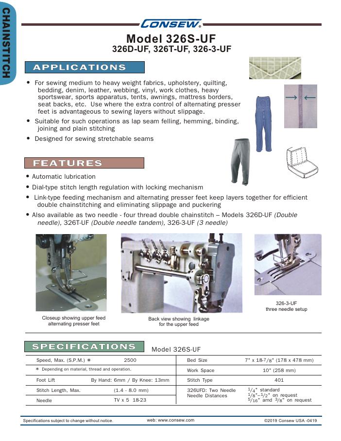 Consew 326S-UF Series Brochure