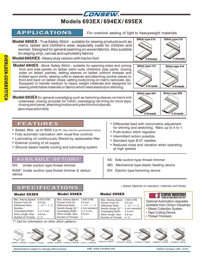 Consew 693 Series Brochure