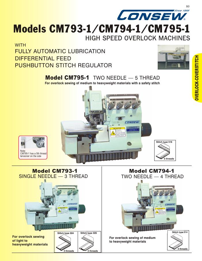 Consew CM793-1 / CM794-1 / CM795-1 Series Brochure