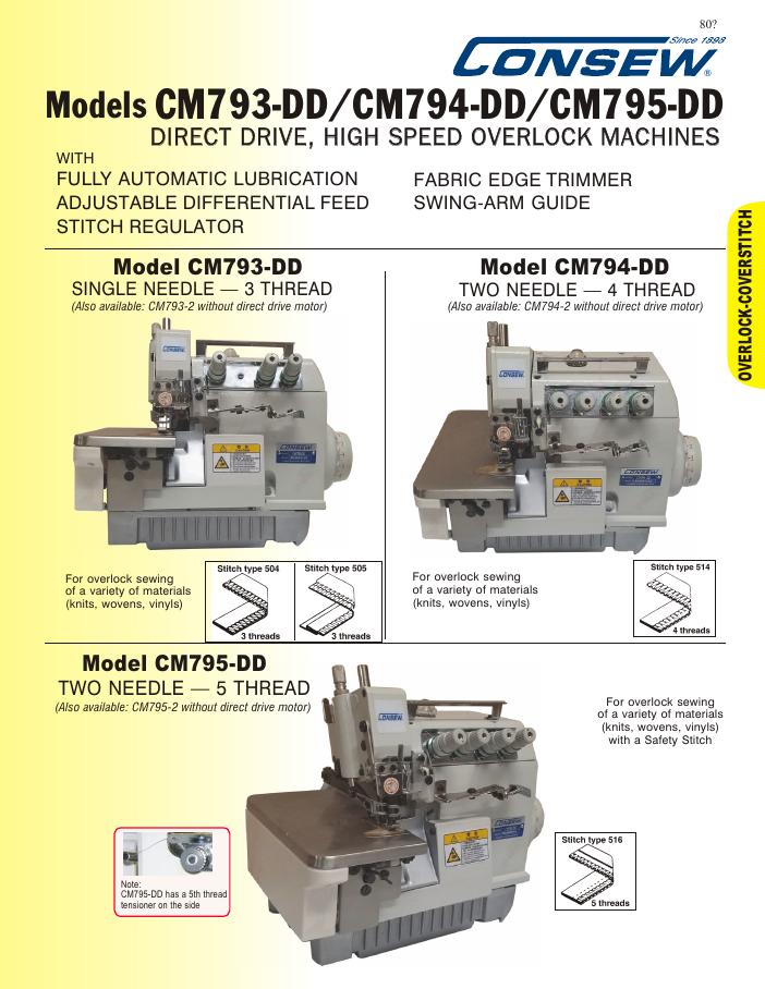 Consew CM793-DD / CM794-DD / CM795DD Series Brochure