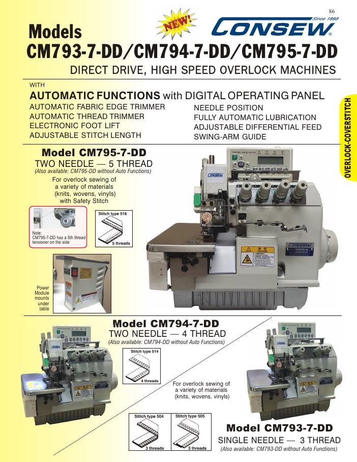 Consew CM793-7-DD / CM794-7-DD / CM795-7-DD Series Brochure