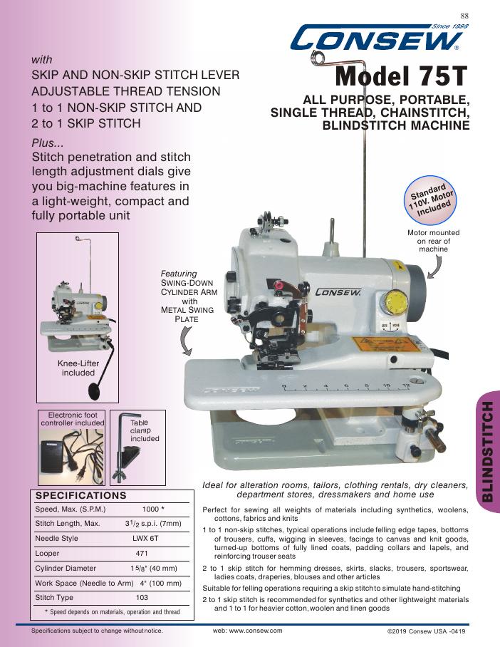 Consew 75T Series Brochure