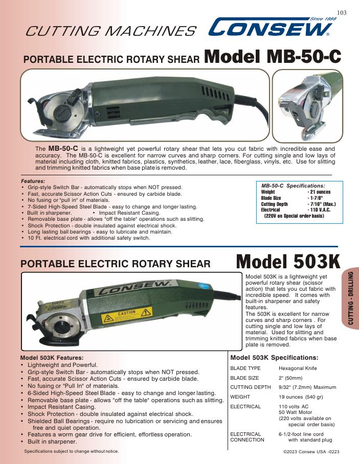 Consew 503K Series Brochure