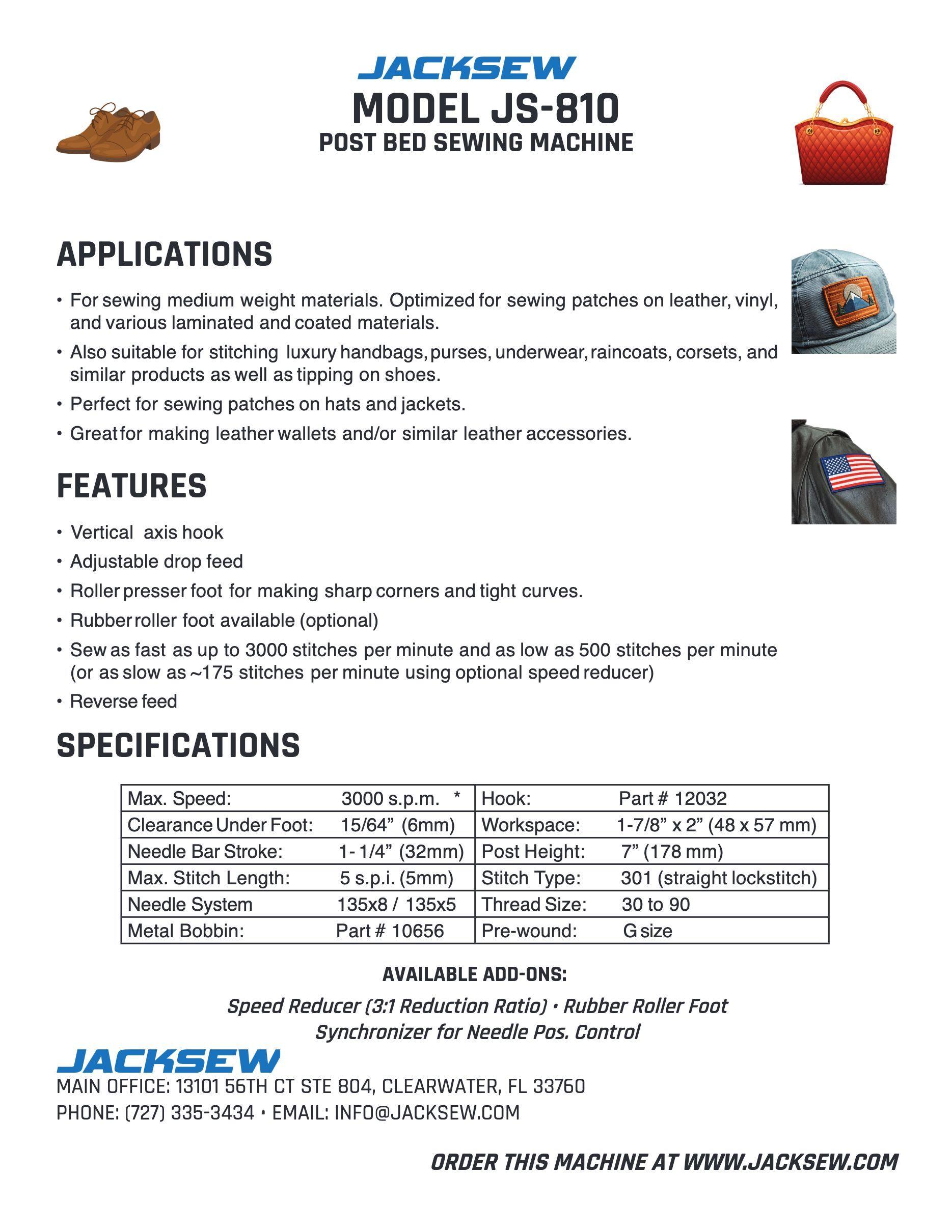 Jacksew 228R-11-1 Series Brochure