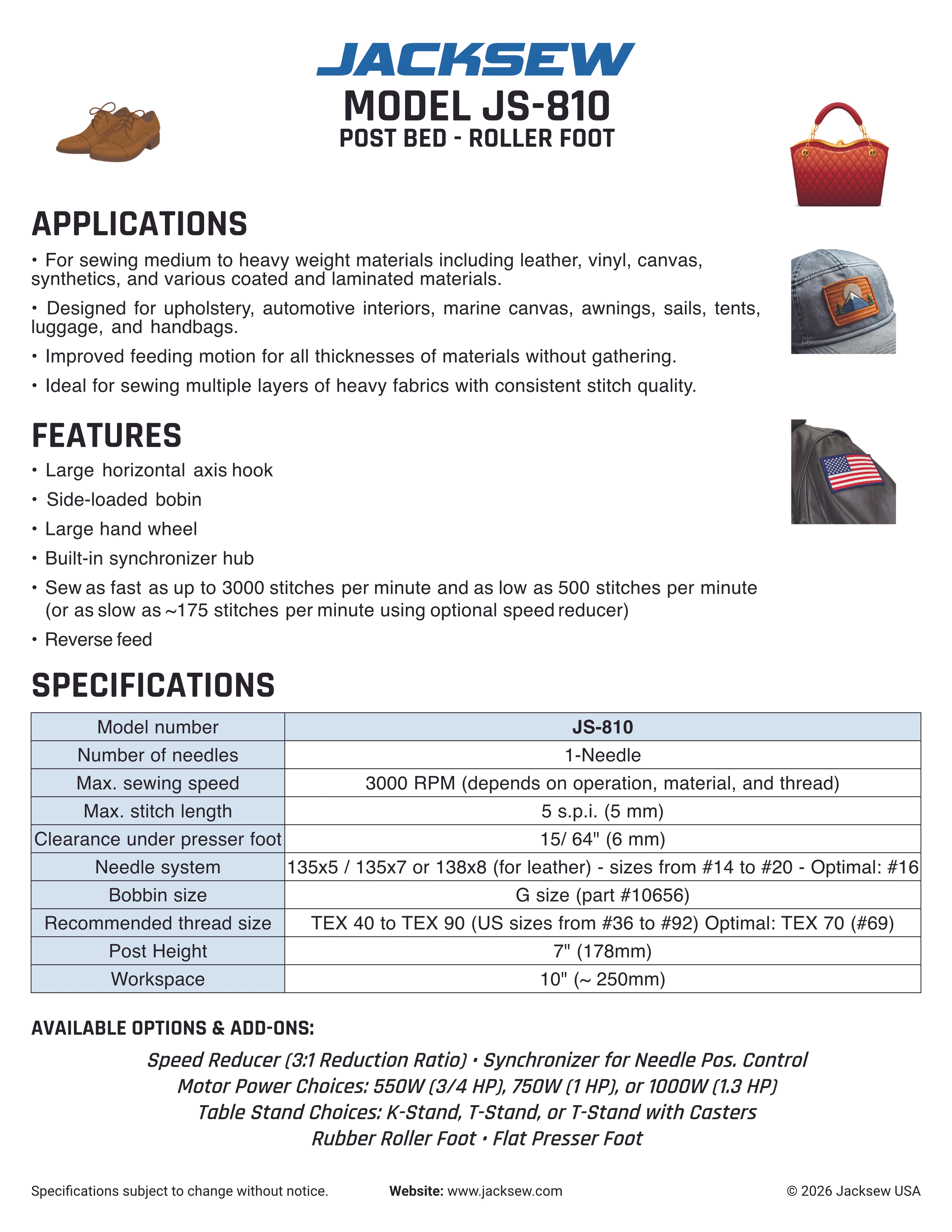 Jacksew 228R-11-1 Series Brochure