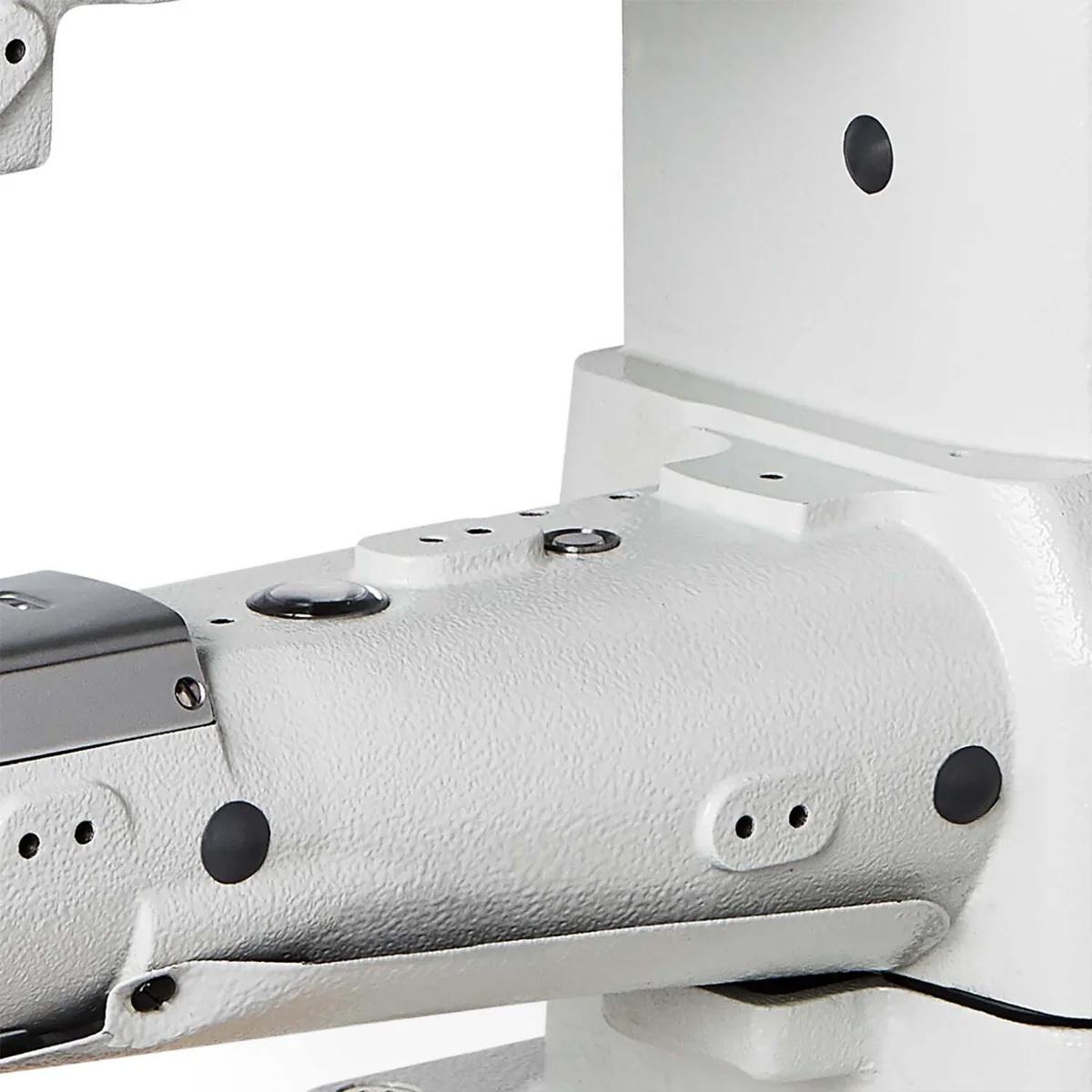 Heavy duty cylinder arm sewing machine with safety clutch