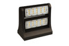 LED ADJUSTABLE WALL PACK 80 WATTS 4000K & 5000K - The LEDWPA Series is a rugged, durable LED wall pack that provides full adjustability of the LED module, so light can be focused up, down, or anything in between. It is perfect for outdoor perimeter and area lighting. With a die cast aluminum housing and a polycarbonate lens, the LEDWPA Series will stand up to many years of punishing environmental conditions. High-efficacy, long-life LEDs provide both energy and maintenance cost savings compared to traditional, HID wall packs.

▪ Available in 4000k (neutral white) and 5000k (cool white) color temperatures.*
▪ Long-life LEDs provide 61,000 hours of operation with at least 70% of initial lumen output (L70).**
▪ LEDWPA60 provides 7,809 lumens and 128 lumens per watt (LPW) at 4000k, or 7,854 lumens and 129 LPW at 5000k.*
▪ LEDWPA80 provides 10,598 lumens and 134 LPW at both 4000k and 5000k.*
▪ Uniform illumination with no visible LED pixilation.
▪ Universal 120-277 AC voltage (50-60Hz) is standard.
▪ Power factor > 0.90.
▪ Total harmonic distortion < 20%.
▪ Color rendering index > 70.
▪ Die cast aluminum housing with durable, dark bronze, powder coat paint.
▪ Polycarbonate lens with seamless, silicone gasket to prevent leaks.
▪ Easy installation in new construction or retrofit.