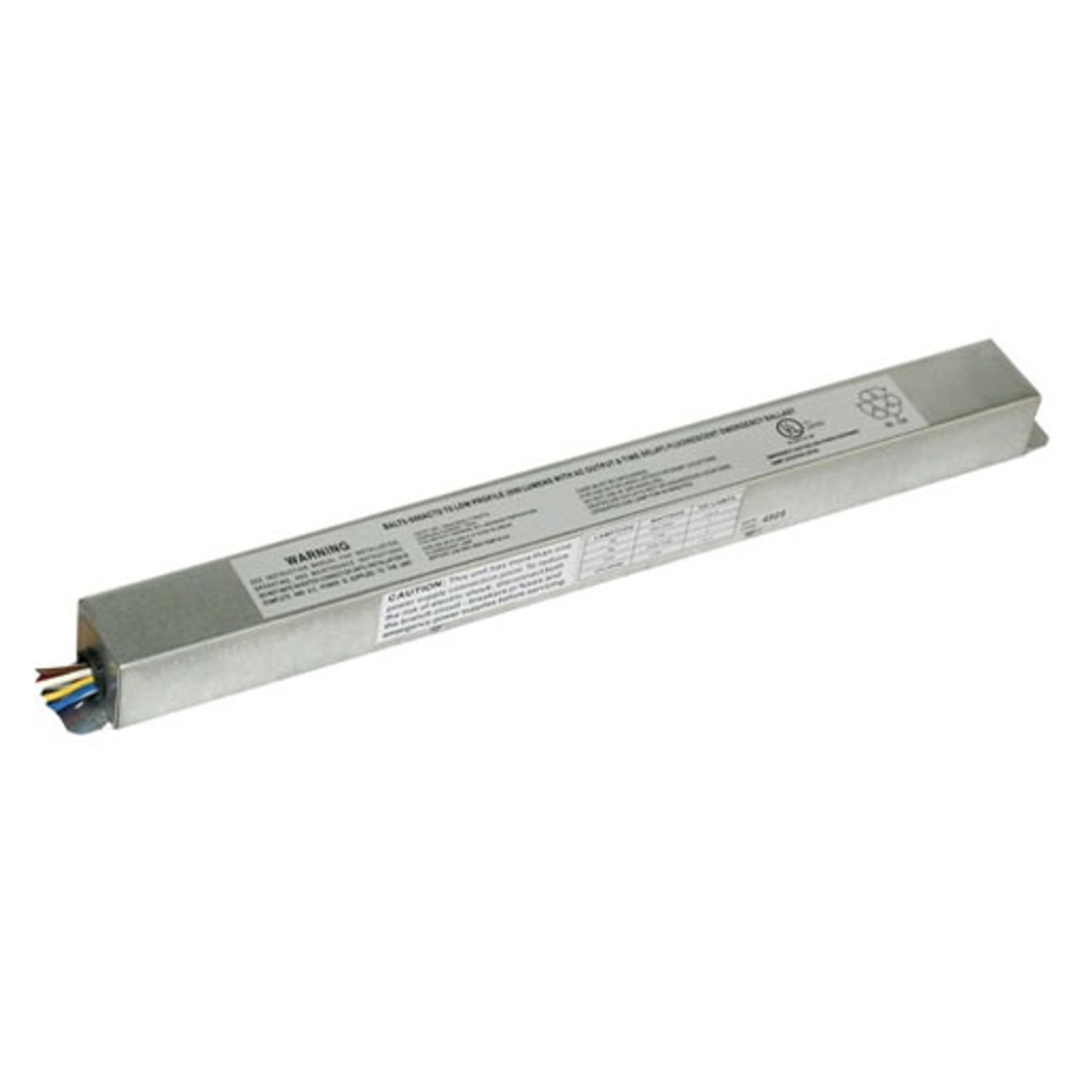 Works with or without an AC ballast to convert new or existing fluorescent fixtures in to unobtrusive emergency lighting.
Operates one lamp in the emergency mode for a minimum of 90-minutes.
Provides a maximum initial lumen output of 500 lumens.
Dual 120/277 voltage.
Charge rate/power “ON” LED indicator light and push-to-test switch for mandated code compliance testing.
3.6V long life, maintenance-free, rechargeable sealed NiCd battery.
Internal solid-state transfer switch automatically connects the internal battery to fluorescent lamp for minimum
90-minute emergency illumination.
Fully automatic solid-state, two rate charger initiates battery charging to recharge a discharged battery in 24 hours.
Time delay enhancement to overcome end-of-life circuit protection.
Suitable for installation inside, on top or in remote* of the fixture.
Can be used in both switched and unswitched fixtures.
UL Listed for factory or field installation.