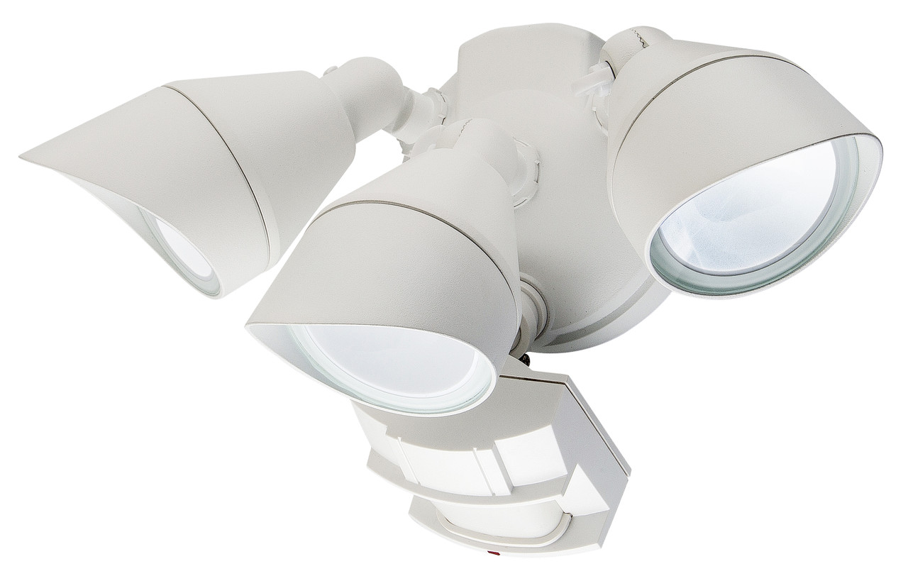 The LEDOSEC series is an economical group of outdoor security luminaires. Models are available with either one, two or three heads, and with either built-in photocells or combination motion sensors and photocells. With a high-strength, cast aluminum housing and a high-quality, UV-resistant glass diffuser, the LEDOSEC is a versatile and durable outdoor luminaire. High-efficacy, long-life LEDs provide both energy and maintenance cost savings compared to traditional outdoor security luminaires.

▪ Available in 4000k (neutral white) and 5000k (cool white) color temperatures.*
▪ Long-life LEDs provide 53,000 hours of operation with at least 70% of initial lumen output (L70).**
▪ Models with one head provide 1,064 to 1,069 lumens and 89 lumens per watt (LPW).*
▪ Models with two heads provide 2,041 to 2,089 lumens and 82 to 84 LPW.*
▪ Models with three heads provide 3,105 to 3,135 lumens and 86 to 87 LPW.*
▪ Operates on 120 AC voltage (60Hz).
▪ Power factor > 0.90.
▪ Color rendering index > 80.
▪ Die cast aluminum housing with durable, powder coat paint.
▪ Glass lens is sealed and gasketed to prevent leaks.
▪ Easy installation in new construction or retrofit.