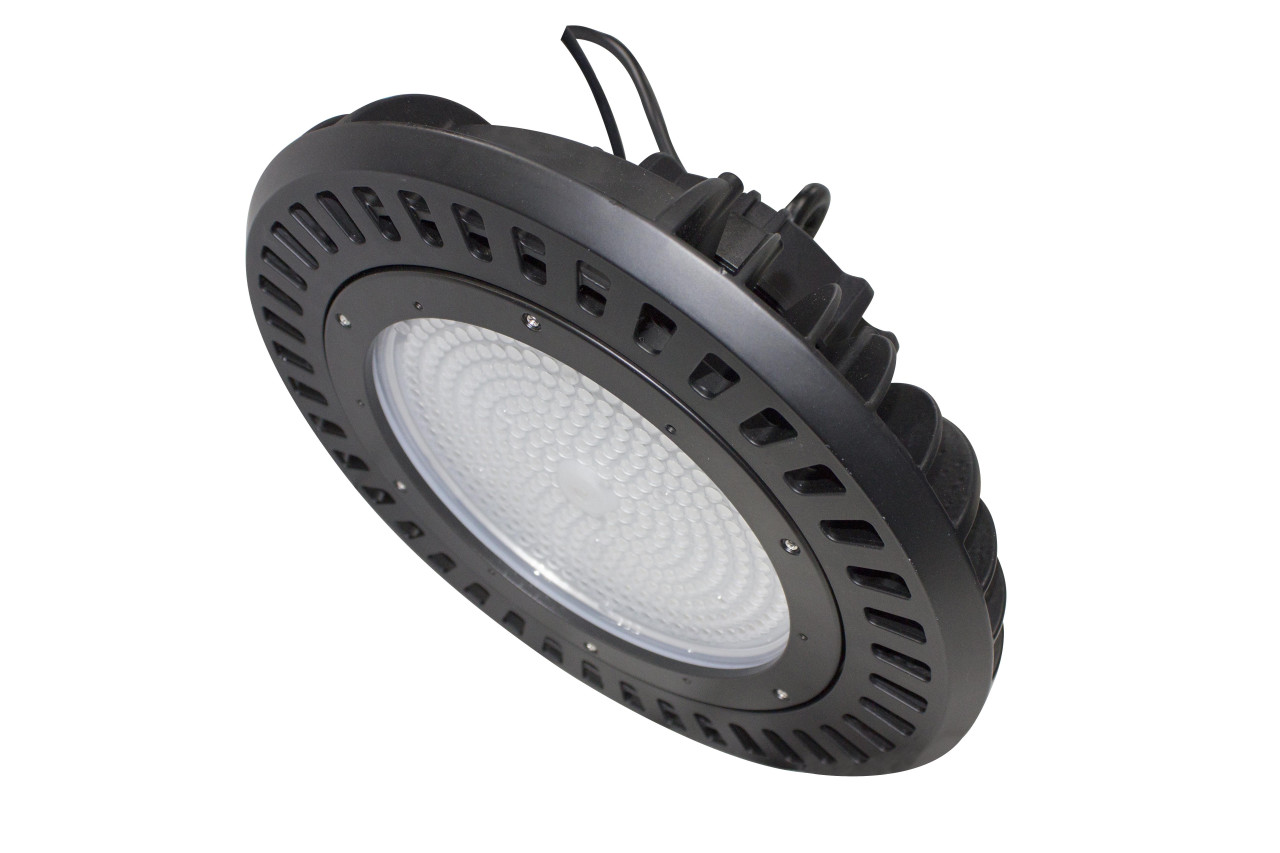 The LEDHBRSN is a round LED high bay luminaire, which is designed to illuminate a wide variety of settings, including commercial, industrial & retail settings such as warehouses, manufacturing plants, sporting venues and big-box retailers. With a die cast aluminum housing and polycarbonate lens, the LEDHBRSN provides durability and high performance. High-efficacy, long-life LEDs provide both energy and maintenance cost savings compared to traditional, HID high bays.

▪ Available in 4000k (neutral white).
▪ Long-life LEDs provide 81,000 hours of operation with at least 70% of initial lumen output (L70).**
▪ LEDHBR240W provides 29,412 lumens (124 LPW) at 4000k.*
▪ Universal 120-277 AC voltage (50-60Hz) is standard. Step- down transformers are required for 347-480V applications.
▪ 0-10vdc dimming drivers are standard.
▪ Watertight, compression-type electrical connectors prevent moisture intrusion.
▪ Standard mounting bracket and optional mounting accessories provide ceiling and conduit mounting, and up to 100° of adjustability.
▪ Optional wet-location junction box & bracket (LEDHBRSN- JBOX) attaches to luminaire housing, and simplifies wiring connections in wet locations.
▪ Optional Merrytek occupancy sensor (IP65 rated) and junction box assembly provides a factory-ready, fully-wired luminaire & control package.
▪ Power factor > 0.90.
▪ Total harmonic distortion < 20%.
▪ Color rendering index > 80.
▪ Painted die cast aluminum housing.
▪ Easy installation in new construction or retrofit.