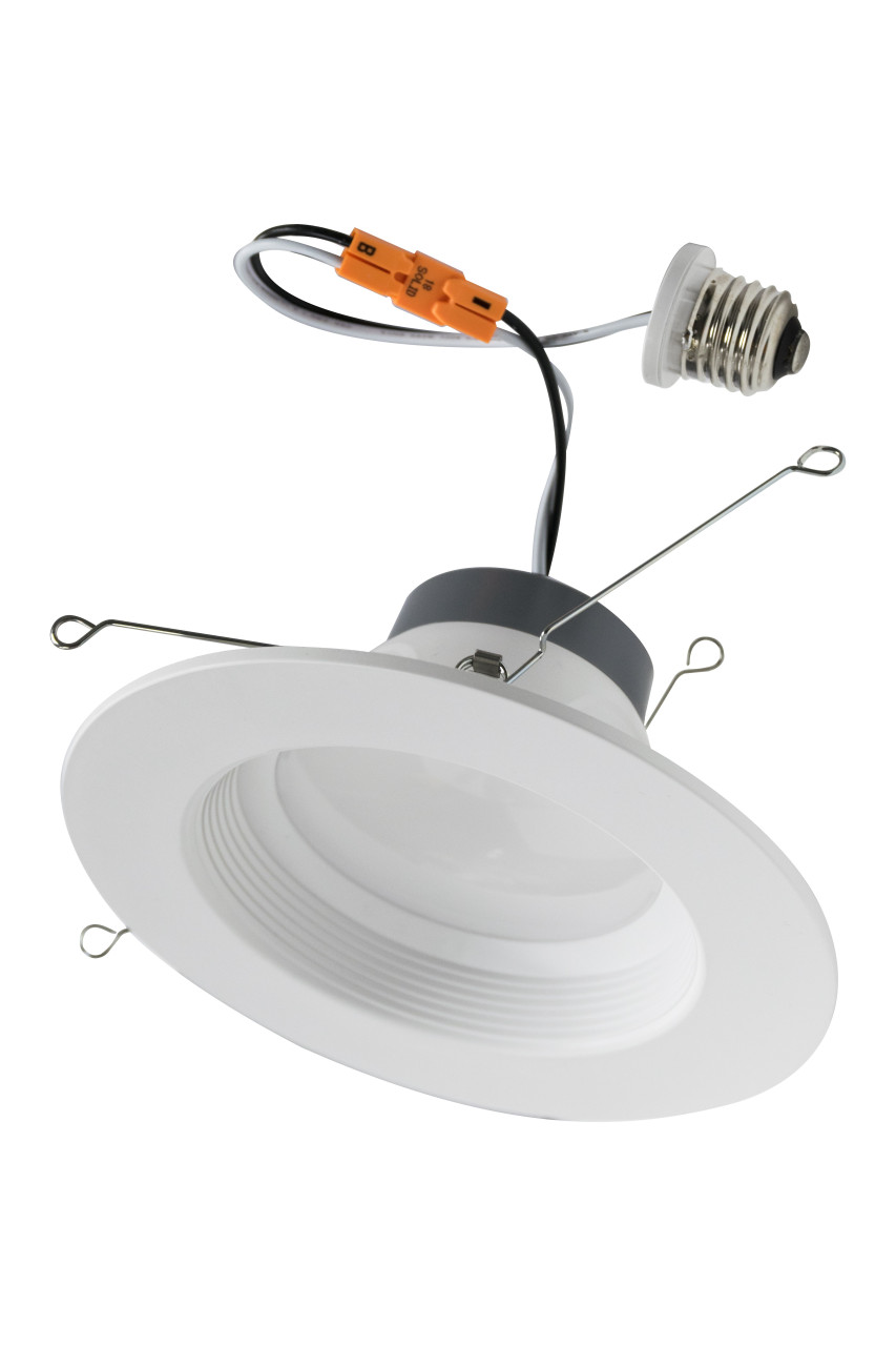Economy 5" & 6" Recessed downlight retrofit solution with integrated LED power supply and thermal management system combined in a single compact unit designed to fit most standard 5" & 6" recessed cans.

▪ Available in 2700k, 3000k, 3500k, 4000k, and 5000k color temperatures.*
▪ Long-life LEDs provide at least 70% of initial lumen output (L70) for 50,000 hours of operation.**
▪ Provides up to 860 nominal lumens.
▪ 12 nominal watts.
▪ Color rendering index (Ra) > 80.
▪ 120 (60Hz) AC voltage is standard.
▪ Power factor > 0.90.
▪ Dimmable down to 10% with most line voltage dimmers.
▪ Thermoplastic construction.
▪ Easy installation in new construction or remodel applications. Equipped with torsion springs.
▪ Compatible with insulated, non-insulated, and air-tight ceilings.
▪ E26 medium screw-base (Edison) connector comes standard.
▪ Compatible with BL9ICLED series.
▪ This device is not intended for use with emergency exits.
▪ cETLus listed for wet locations.
▪ Operating temperatures of -20°C to 40°C (-4°F to 104°F).
▪ Complies with FCC Part 15, class B.
▪ Complies with RoHS (Restriction on Hazardous Substances) requirements.
▪ 5-year warranty of all electronics and housing.

* Contact factory for other color temperatures and lumen packages. ** L70 hours are IES TM-21-11 calculated hours.