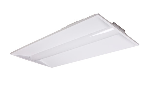 The BCBLED24-50W-CP is a low-profile, 2’ x 4’ LED center basket luminaire, which is designed as a direct replacement for 2’ x 4’ fluorescent luminaires installed in grid or plaster ceilings. It is designed to deliver general ambient lighting in a variety of indoor settings, including schools, offices, hospitals and stores, and is the perfect choice for both new construction and retrofits. This high-efficacy luminaire provides long-life and uniform illumination, as well as standard 0-10vdc dimming capability.

▪ Available in 3000k (warm white), 3500k (warm/neutral white), 4000k (neutral white) & 5000k (cool white) color temperatures.*
▪ Long-life LEDs provide 68,000 hours of operation with at least 70% of initial lumen output (L70).**
▪ Provides 5,503 luminaire lumens (106 lumens per watt, LPW) at 3000k; 5,718 luminaire lumens (110 LPW) at 3500k; 5,918 luminaire lumens (114 LPW) at 4000k; and 6,318 luminaire lumens (122 LPW) at 5000k.*
▪ Uniform illumination with no visible LED pixelation.
▪ Universal 120-277 AC voltage (50-60Hz) is standard.
▪ 0-10vdc dimming capability is standard.
▪ Power factor > 0.90.
▪ Total harmonic distortion < 20%.
▪ Color rendering index > 80.
▪ Steel housing and polycarbonate lens.
▪ Easy installation in new construction or retrofit. Fits in standard 2’ x 4’ grid ceilings.
▪ Standard earthquake clips provide secure installation in grid ceilings.
▪ Standard mounting options include recessed mounting in grid ceilings, or suspended mounting using attached hanging brackets. For other mounting options, see Mounting Kits.

* Contact factory for other color temperatures and lumen packages.
** L70 hours are IES TM-21-11 calculated hours.
