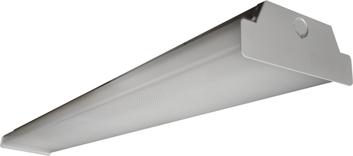 The BWALED4FT is a 1’ x 4’ LED wrap luminaire, which is designed as a direct replacement for fluorescent wraps. The BWALED4FT is designed to deliver general ambient lighting in a variety of indoor settings, including schools, offices, hospitals and stores, and is the perfect choice for both new construction and retrofits. This high-efficacy luminaire provides long-life and uniform illumination, as well as standard 0-10vdc dimming capability.
▪ Available in 3500k (warm/neutral white), 4000k (neutral white) and 5000k (cool white) color temperatures.*
▪ Long-life LEDs provide 122,000 hours of operation with at least 70% of initial lumen output (L70).**
▪ Choose from 4,771 luminaire lumens (127 LPW) at 3500k; 5,200 luminaire lumens (130 LPW) at 4000k; and 5,240 luminaire lumens (131 LPW) at 5000k.*
▪ Uniform illumination with no visible LED pixelation.
▪ Universal 120-277 50-60Hz.
▪ 0-10vdc dimming capability is standard.
▪ Power factor > 0.90.
▪ Total harmonic distortion < 20%.
▪ Color rendering index > 80.
▪ Steel housing and PMMA lens.
▪ Easy installation in new construction or retrofit.