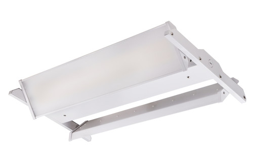 ▪ Available in 4000k (neutral white) and 5000k (cool white) color temperatures.*
▪ Long-life LEDs provide 174,000 hours of operation with at least 70% of initial lumen output (L70).**
▪ HBLA-15 delivers 15,297 lumens (140 lumens per watt, LPW) at 4000k, and 15,471 lumens (141 LPW) at 5000k.*
▪ HBLA-23 delivers 22,970 lumens (139 LPW) at 4000k, and 23,223 lumens (140 LPW) at 5000k.*
▪ HBLA-30 delivers 30,394 lumens (140 LPW) at 4000k, and 30,742 lumens (142 LPW) at 5000k.*
▪ Universal 120-277 AC voltage (50-60Hz) is standard.
▪ 0-10vdc dimming drivers are standard.
▪ Power factor > 0.90.
▪ Total harmonic distortion < 20%.
▪ Color rendering index > 80.
▪ Painted steel housing and PMMA (polymethyl methacrylate) frosted lenses are standard.
▪ Easy installation in new construction or retrofit.
▪ Optics rotate up to 150°.
▪ Chain-mount kits (includes v-hooks and ⅛” thick, 1-meter long chain) are standard.
▪ Options include wire-guard kits, pendant mount kits, and surface mount kits.
▪ cULus listed for damp locations in ambient temperatures from
- 40°C to 50°C (-40°F to 122°F).
▪ DLC premium.
▪ Complies with RoHS (Restriction on Hazardous Substances) requirements.
▪ Complies with FCC Part 15, class A.
▪ Flicker-free per IEEE1789-2015 (no observable adverse effects of flicker at 100% light output level).
▪ Complies with IEEE C.62.41-1991, input transient protection
(2.0kV).
▪ 5-year warranty of all electronics and housing.