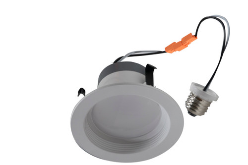 4" Recessed downlight retrofit solution with integrated LED power supply and thermal management system combined in a single compact unit designed to fit most standard 4" recessed cans.

▪ Available in 2700k, 3000k, 3500k, 4000k, and 5000k color temperatures.*
▪ Long-life LEDs provide at least 70% of initial lumen output (L70) for 50,000 hours of operation.**
▪ Provides up to 730 nominal lumens.
▪ 8 nominal watts.
▪ Color rendering index (Ra) > 80.***
▪ 120 (50-60Hz) AC voltage is standard.
▪ Dimmable down to 10% with most line voltage dimmers.
▪ Thermoplastic construction.
▪ Easy installation in new construction or remodel applications. Equipped with torsion springs.
▪ Compatible with insulated, non-insulated, and air-tight ceilings.
▪ E26 medium screw-base (Edison) connector comes standard.
▪ Compatible with BL4ICLED series.
▪ This device is not intended for use with emergency exits.
▪ cETLus listed for wet locations.
▪ Energy Star qualified.
▪ Title 24 compliant (BRK-LED4-BW-3-ECO-C only).
▪ Complies with FCC Part 15, class B.
▪ Complies with RoHS (Restriction on Hazardous Substances) requirements.
▪ 5-year warranty of all electronics and housing.
* Contact factory for other color temperatures and lumen packages. ** L70 hours are IES TM-21-11 calculated hours.
*** BRK-LED4-BW-3-ECO-C = (Ra) > 90.