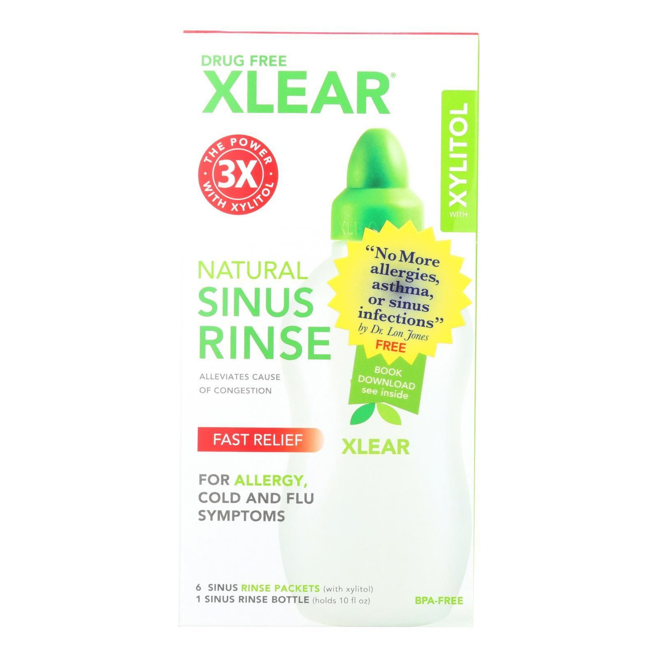 Caring Rinse Xlear Sinus Care Rinse System With Xylitol - 10 Fl Oz - wisermerchant