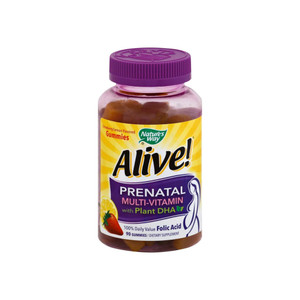 Nature'S Way Prenatal Multi-Vitamin Gummies With Plant Dha, Strawberry/Lemon Flavored 90 Ea