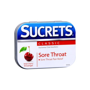 Sucrets Original Formula Sore Throat Lozenges Wild Cherry 18 Each