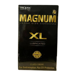 Trojan Magnum Xl Lubricated Premium Latex Condoms 12 Each