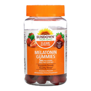 Sundown Naturals Melatonin Gummies, Strawberry, 5 Mg - 60 Ea