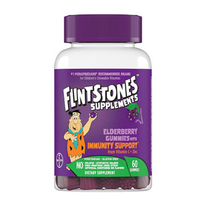 Flintstones Kids Elderberry Gummies With Immunity Support From Vitamin C And Zinc, Gluten Free, Dietary Supplement - 60 Count