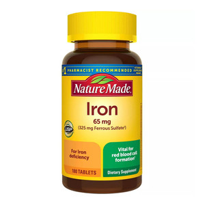 Nature Made Iron 65 Mg Tablets - 180 Tablets