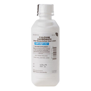 Calcium Carbonate Oral Suspension (Not Usp) 1250Mg Calcium Supplement Liquid By Roxane Labs - 500 Ml