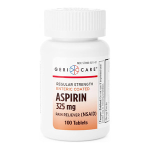 Gericare Regular Strength Aspirin Pain Relieving Tablets, 100 Ea