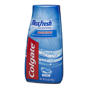 Colgate Maxfresh Fluoride Toothpaste With Mini Breath Strips Whitening Cool Mint, 4.6 Oz