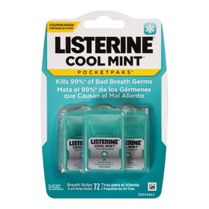 Listerine Pocketpaks Breath Strips Cool Mint 72 Each