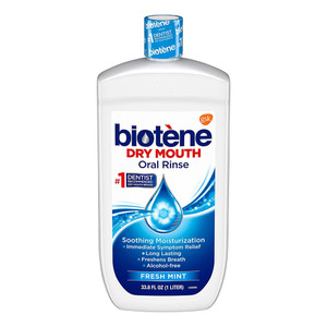 Biotene Moisturizing Dry Mouth Oral Rinse Mouthwash Fresh Mint 33.8 Oz