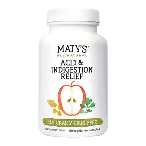 Matys All Natural Acid Indigestion Relief Eases Heartburn & Reflux - 60 Capsules