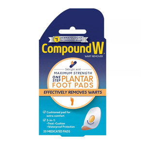 Compound W 1-Step Plantar Wart Remover Pads - 20 Ea