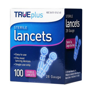 Trueplus Sterile Lancets, 28 Gauge, 100 Count